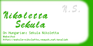 nikoletta sekula business card